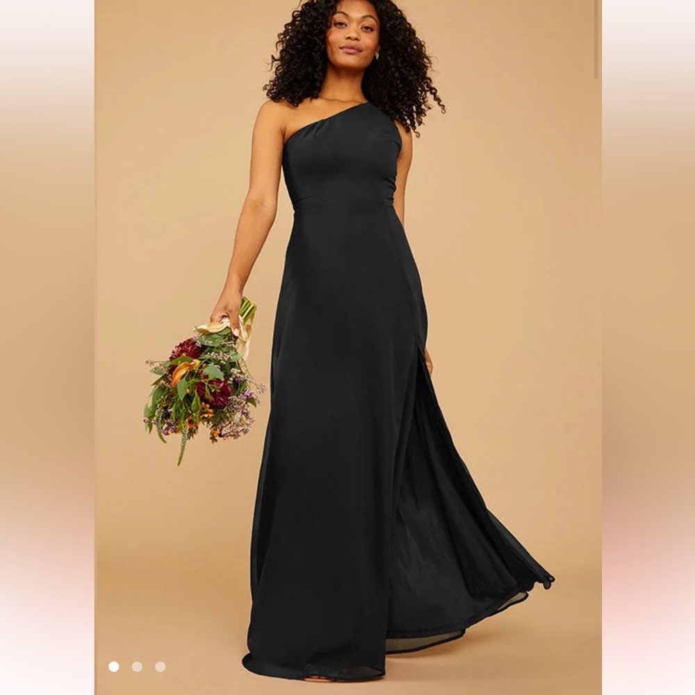 NWT Vow’d CHIC CHIFFON HOLLY DRESS size 2 black one shoulder